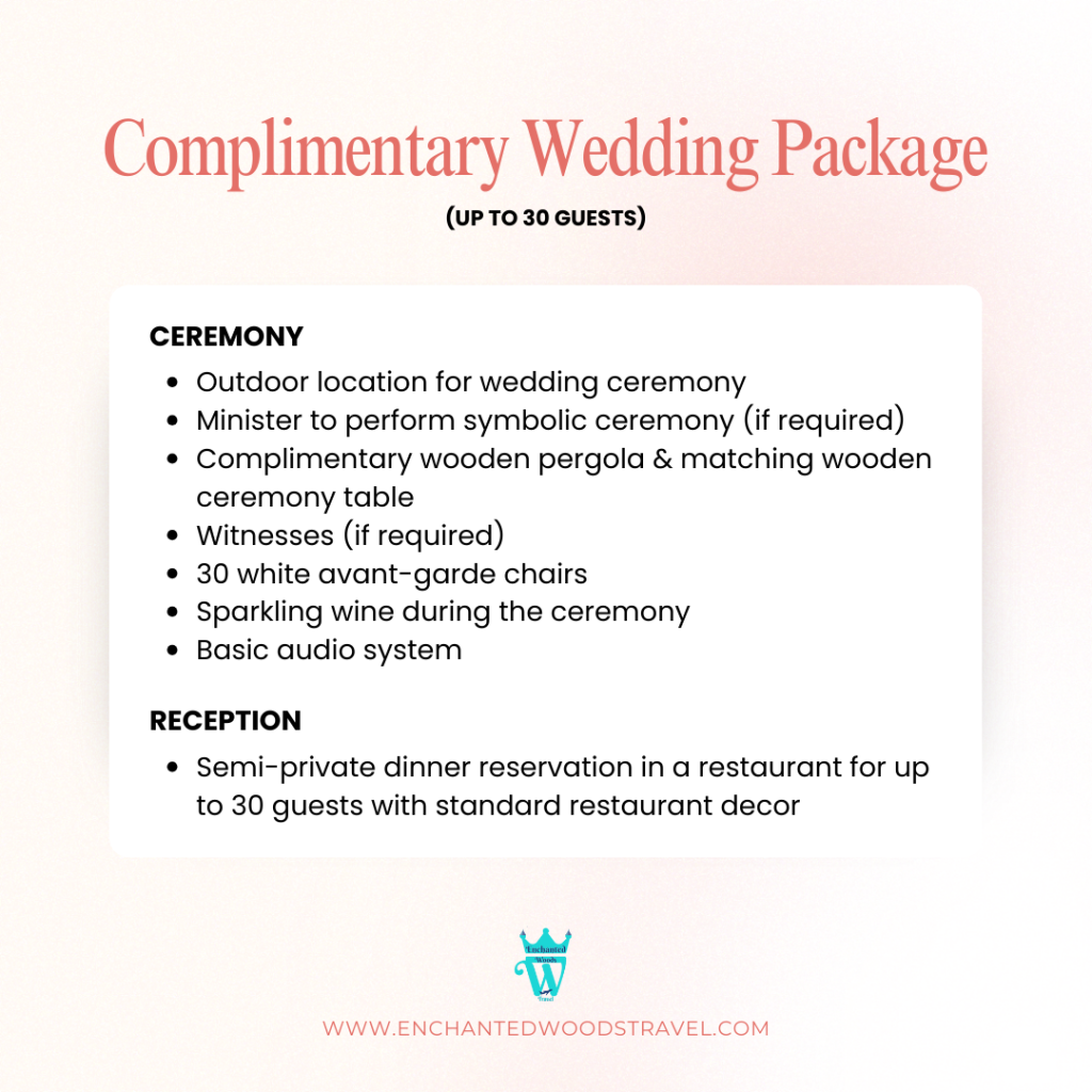 complimentary wedding package